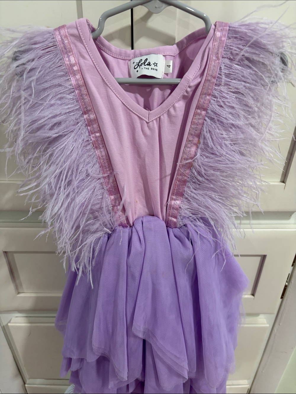 Lola + the Boys Lavender Feathered Tutu Dress